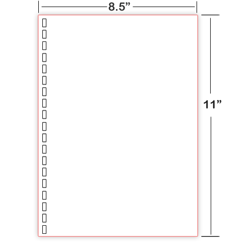 White Fanfold Tractor-Feed Braille Transcribing Paper: 8.5 x 11 Inches,  3-Hole and 19-Hole Punch