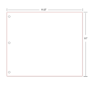 1X11-5 3-hole cut sheet Braille paper