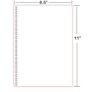 8X11 19 hole cut sheet Braille Paper