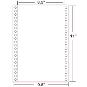 8X11 plain continuous feed tractor feed braille paper
